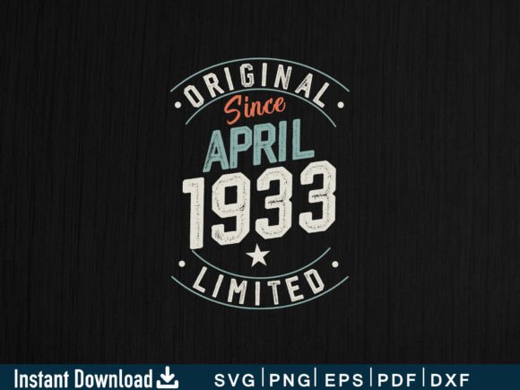 April 1933 Gifts 91st Birthday Embroidery Design