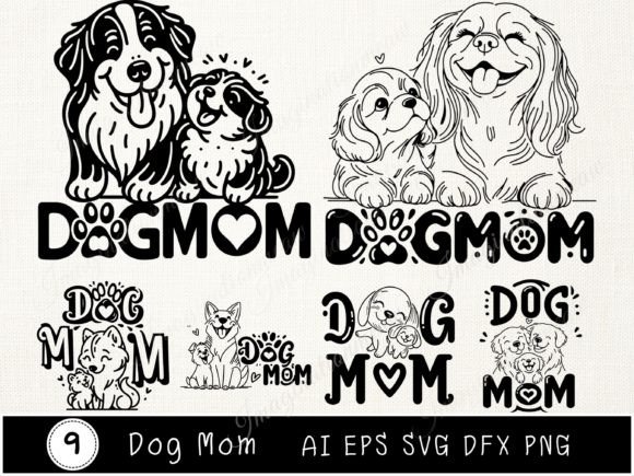 Charming Dog Mom Svg for Embroidery