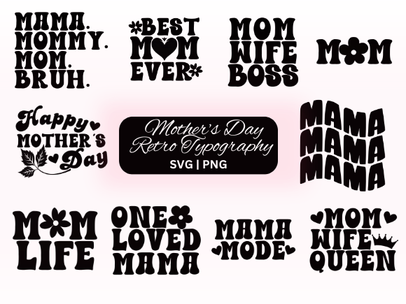 Mother's Day Retro Typography: A Vintage Delight