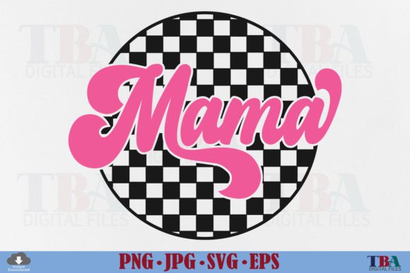 Retro Checkered Mom Design for Embroidery
