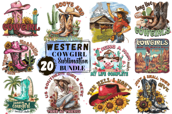Western Cowgirl Sublimation PNG Bundle Review